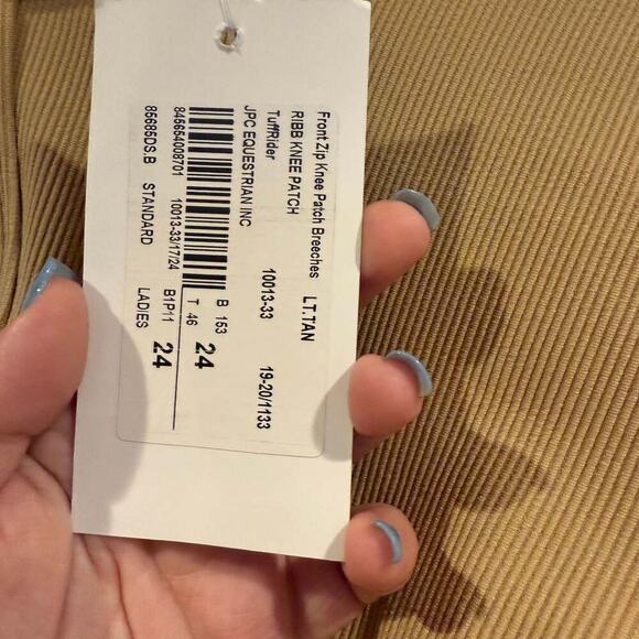 TuffRider Ribbed Knee Patch Equestrian Riding Pants Size 24 - Picture 3 of 4